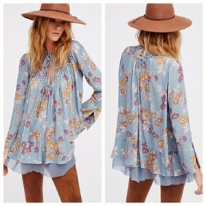 Free People So Fine Floral Smocked Top